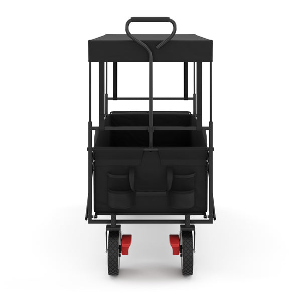 Bollerwagen faltbar mit Dach TOMMY schwarz