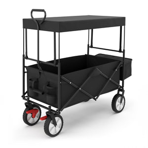 Bollerwagen faltbar mit Dach TOMMY schwarz
