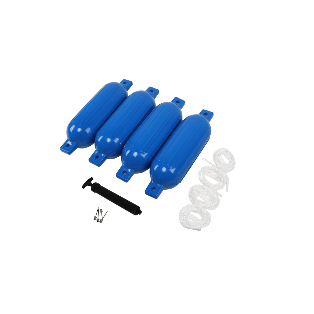 Parabordi per barche, set da 4, blu, 68 x 20 cm