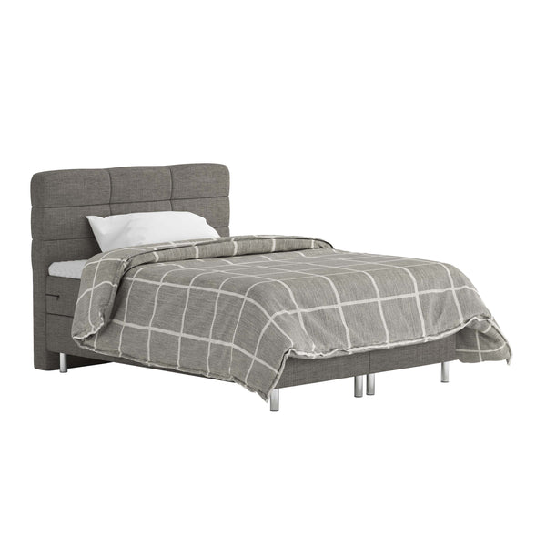Boxspringbett MIDNIGHT grau 140 x 200 cm