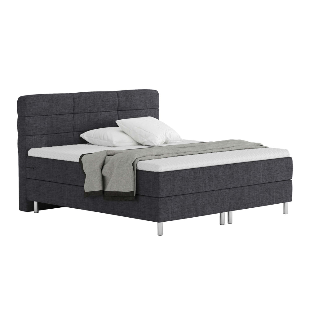 Sommier tapissier MIDNIGHT gris foncé 180 x 200 cm