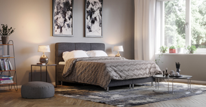 Boxspringbett MIDNIGHT hellgrau 180 x 200 cm