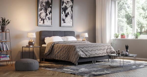 Boxspringbett MIDNIGHT hellgrau 180 x 200 cm