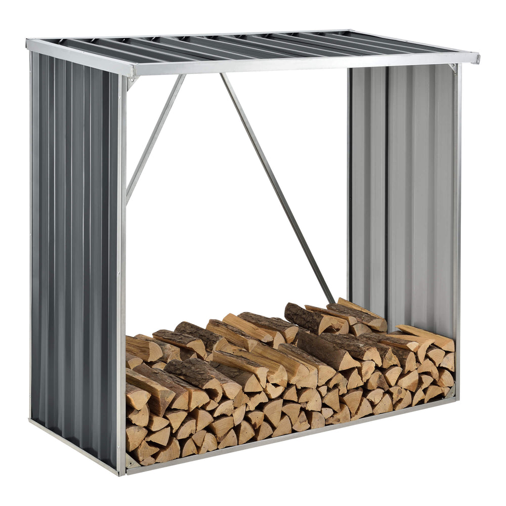 Kalmar firewood shelter, 156x80x152cm, made of steel, anthracite 
