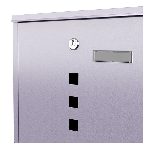 Mailbox with newspaper compartment 33 x 30 cm grey