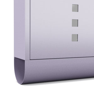 Mailbox with newspaper compartment 33 x 30 cm grey