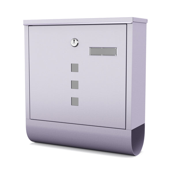 Mailbox with newspaper compartment 33 x 30 cm grey