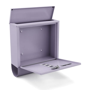 Mailbox with newspaper compartment 33 x 30 cm grey
