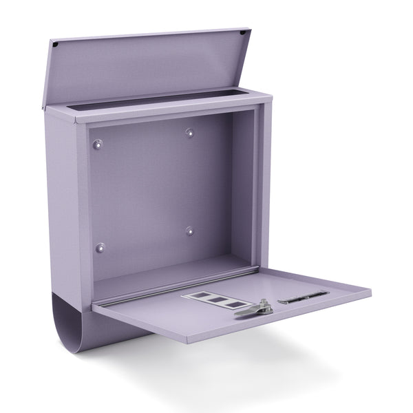 Mailbox with newspaper compartment 33 x 30 cm grey