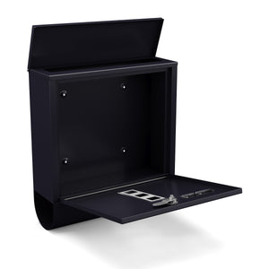 Boîte aux lettres avec compartiment à journaux 33 x 30 cm noire