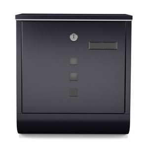 Boîte aux lettres avec compartiment à journaux 33 x 30 cm noire