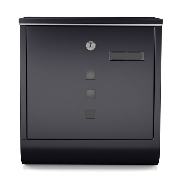 Boîte aux lettres avec compartiment à journaux 33 x 30 cm noire