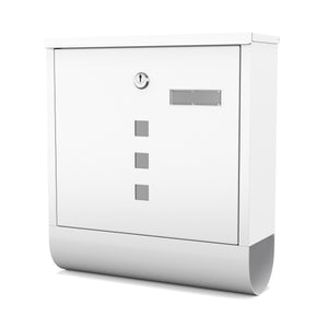 Mailbox with newspaper compartment 33 x 30 cm white