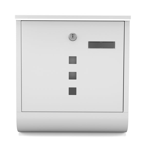 Mailbox with newspaper compartment 33 x 30 cm white