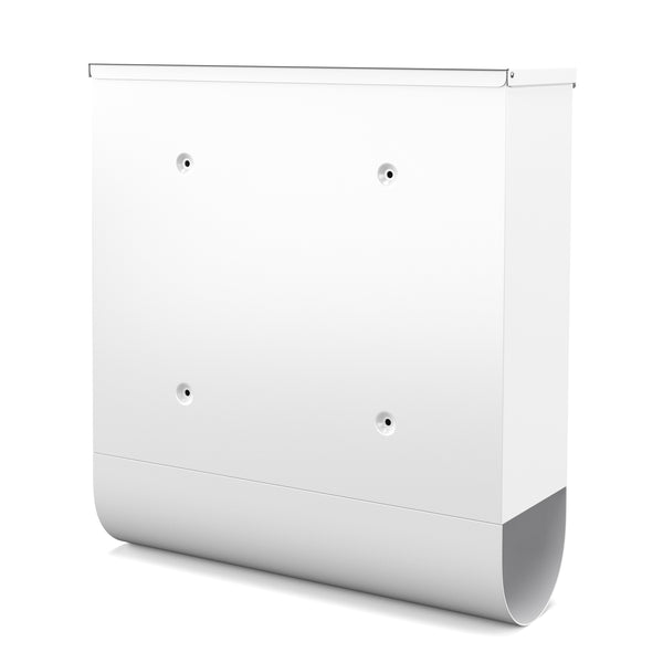 Mailbox with newspaper compartment 33 x 30 cm white