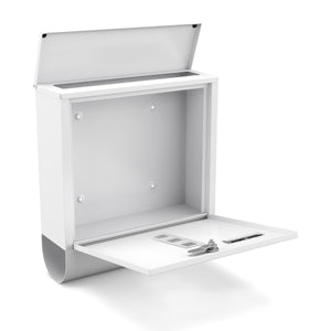 Mailbox with newspaper compartment 33 x 30 cm white
