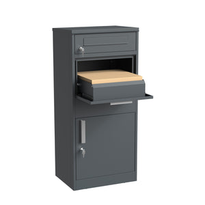 Boîte aux lettres avec compartiment à colis 50 x 112 cm anthracite