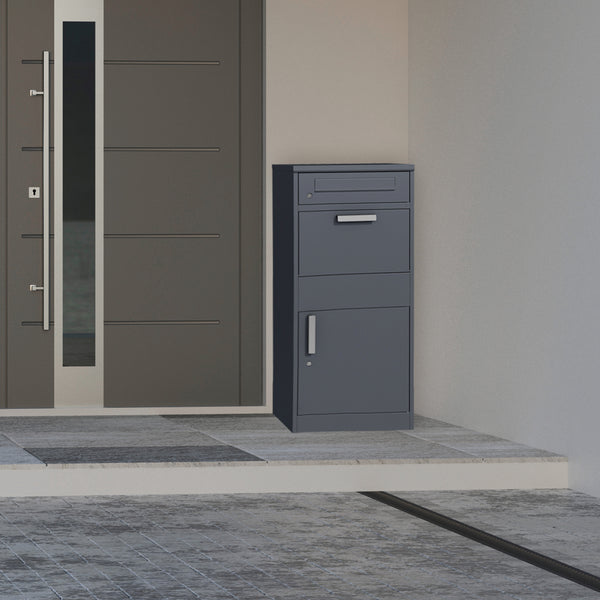 Boîte aux lettres avec compartiment à colis 50 x 112 cm anthracite