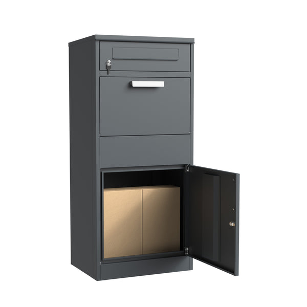 Boîte aux lettres avec compartiment à colis 50 x 112 cm anthracite