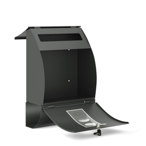 Briefkasten mit Zeitungsfach 40 x 30 cm schwarz