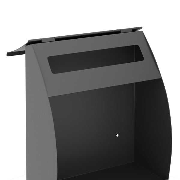 Briefkasten mit Zeitungsfach 40 x 30 cm schwarz