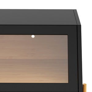 Brotkasten Bambus 50 x 25 x 37 cm schwarz natur
