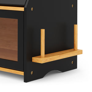 Brotkasten Bambus 50 x 25 x 37 cm schwarz natur