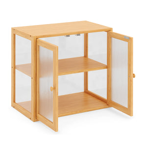 Brotkasten Bambus BRIO 2 Etagen mit Sichtfenster 42 x 25 x 38 cm