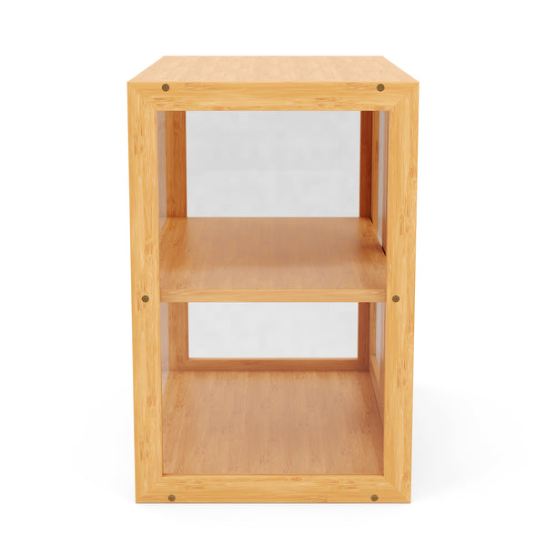Brotkasten Bambus BRIO 2 Etagen mit Sichtfenster 42 x 25 x 38 cm