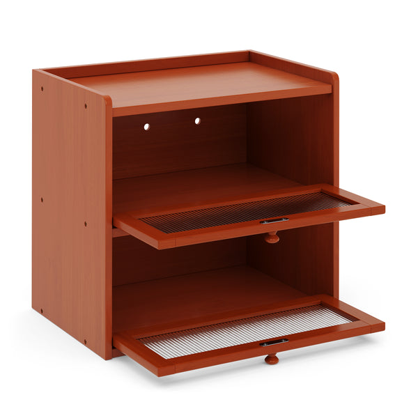 Brotkasten Bambus ÉCLAIR 2 Etagen mit Sichtfenster 37 x 24 x 34 cm