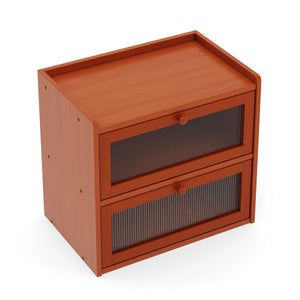 Brotkasten Bambus ÉCLAIR 2 Etagen mit Sichtfenster 37 x 24 x 34 cm