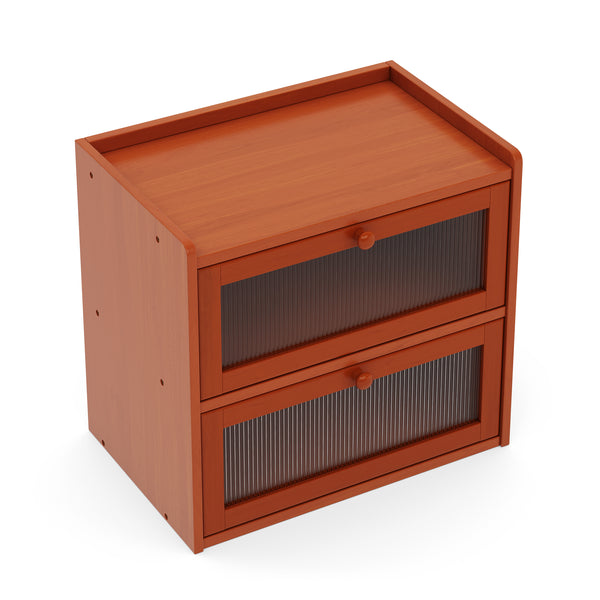 Brotkasten Bambus ÉCLAIR 2 Etagen mit Sichtfenster 37 x 24 x 34 cm
