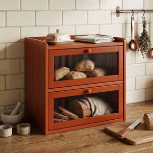 Brotkasten Bambus ÉCLAIR 2 Etagen mit Sichtfenster 37 x 24 x 34 cm
