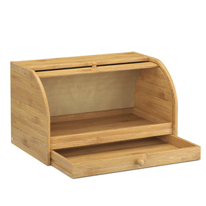 Brotkasten Bambus mit Schublade 41 x 27 x 25 cm