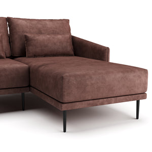 Ecksofa Leder LIV rechts braun