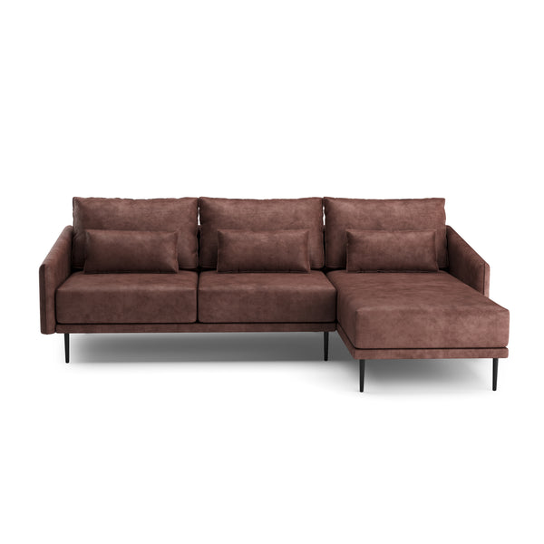 Ecksofa Leder LIV rechts braun