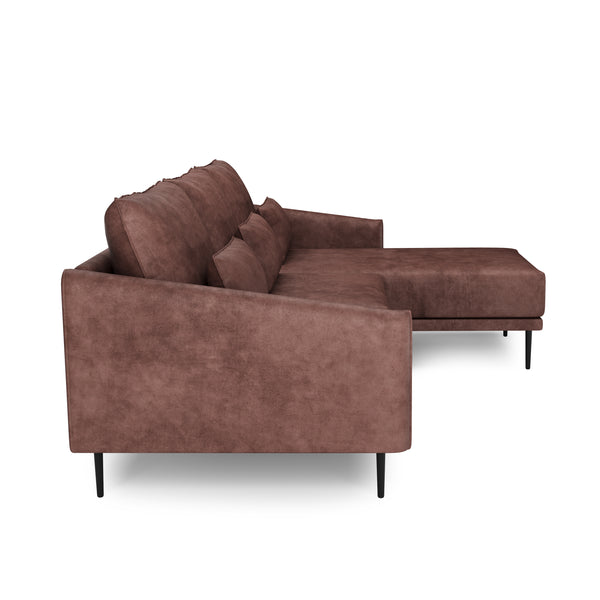 Ecksofa Leder LIV rechts braun