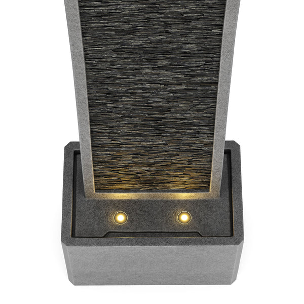 Brunnen Steinoptik mit LED 33 x 20 x 98 cm