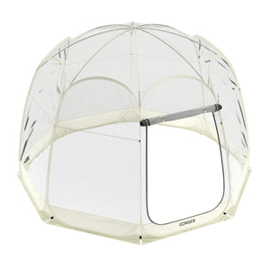 Pop-Up Bubble Zelt LED 8-10 Personen 3.8 m transparent/weiss