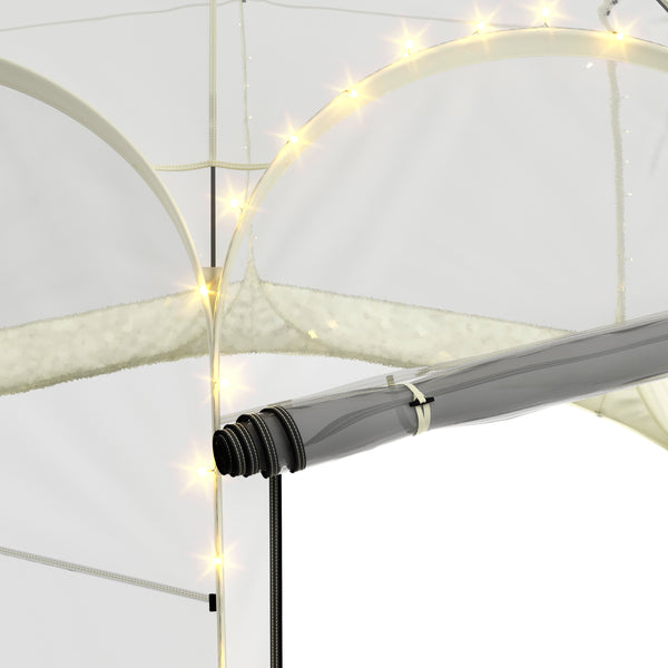 Pop-Up Bubble Zelt LED 8-10 Personen 3.8 m transparent/weiss