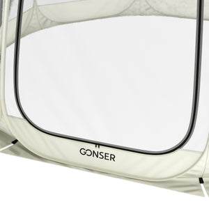 Pop-Up Bubble Zelt LED 8-10 Personen 3.8 m transparent/weiss