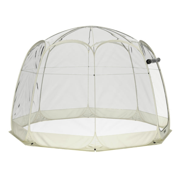 Pop-Up Bubble Zelt LED 8-10 Personen 3.8 m transparent/weiss