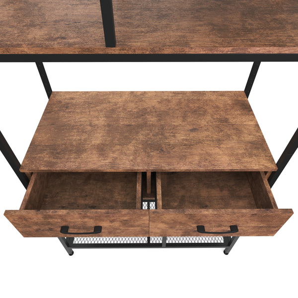 Bücherregal Vintage BONITA 2 Schubladen 90 x 180 cm
