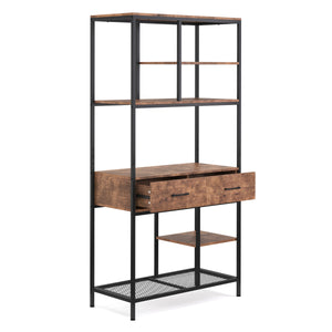 Bücherregal Vintage BONITA 2 Schubladen 90 x 180 cm