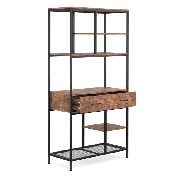 Bücherregal Vintage BONITA 2 Schubladen 90 x 180 cm