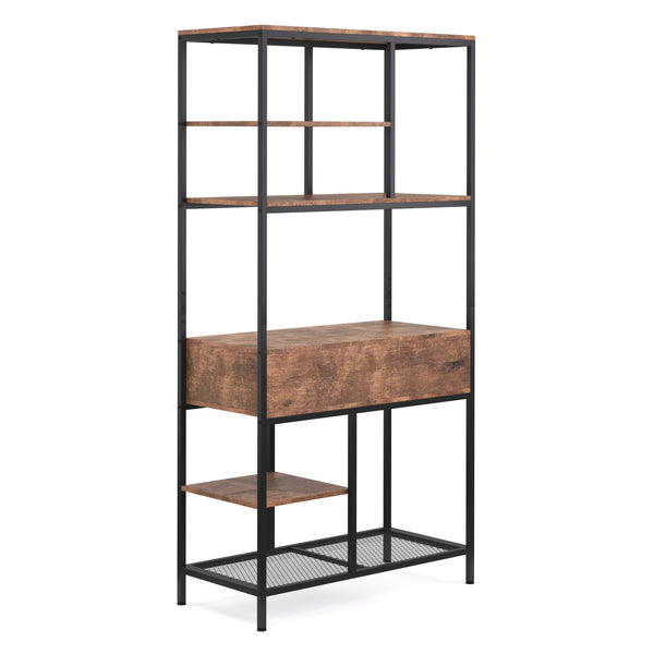 Bücherregal Vintage BONITA 2 Schubladen 90 x 180 cm