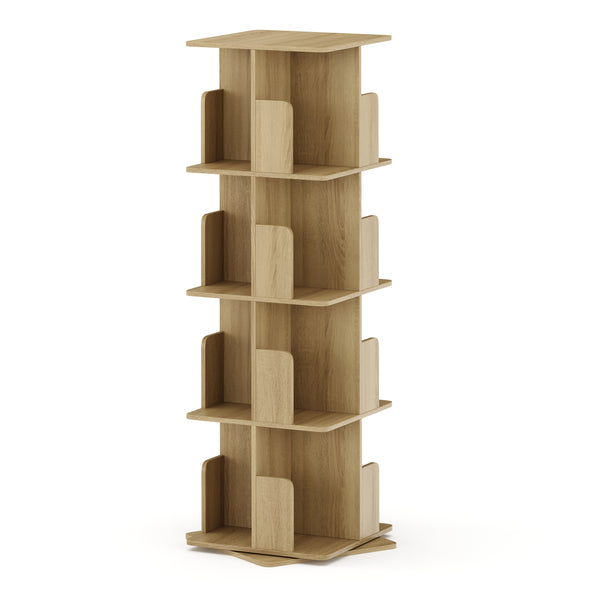 Bücherregal Drehregal CATO mit 16 Fächer 40 x 128 cm braun