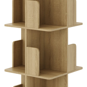 Bücherregal Drehregal CATO mit 16 Fächer 40 x 128 cm braun