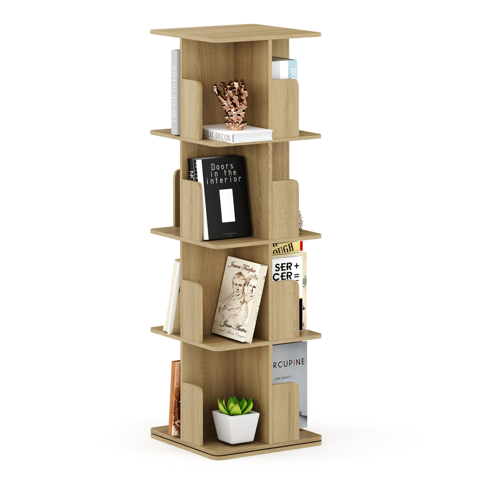 Libreria girevole CATO con 16 scomparti, 40 x 128 cm, marrone