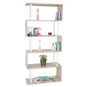 Bücherregal Dohna 183x80cm 3D-Struktur 5 Ebenen ~ Eiche